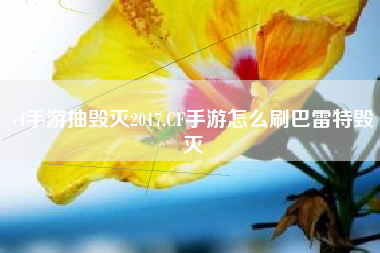cf手游抽毁灭2017,CF手游怎么刷巴雷特毁灭