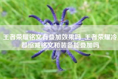 王者荣耀铭文有叠加效果吗_王者荣耀冷却缩减铭文和装备能叠加吗