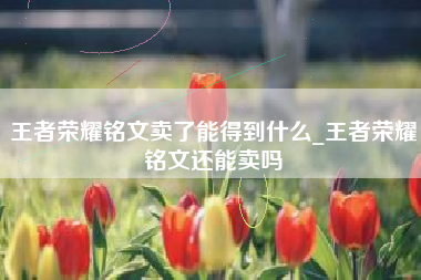 王者荣耀铭文卖了能得到什么_王者荣耀铭文还能卖吗