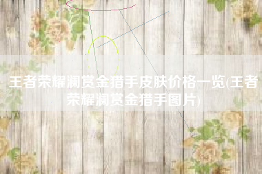 王者荣耀澜赏金猎手皮肤价格一览(王者荣耀澜赏金猎手图片)