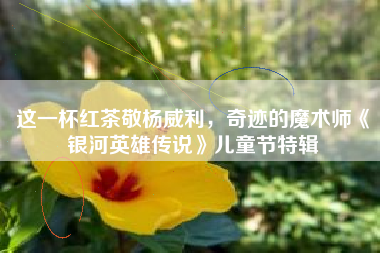 这一杯红茶敬杨威利，奇迹的魔术师《银河英雄传说》儿童节特辑