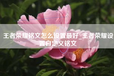王者荣耀铭文怎么设置最好_王者荣耀设置自定义铭文