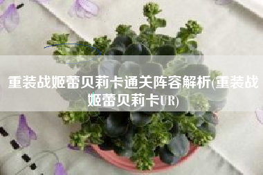 重装战姬蕾贝莉卡通关阵容解析(重装战姬蕾贝莉卡UR)