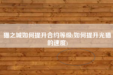 猫之城如何提升合约等级(如何提升光猫的速度)