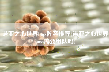 诺亚之心世界boss阵容推荐(诺亚之心世界boss需要组队吗)