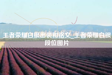 王者荣耀白银出装和铭文_王者荣耀白银段位图片