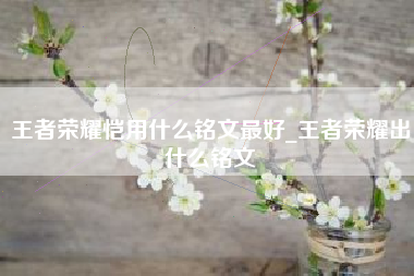 王者荣耀恺用什么铭文最好_王者荣耀出什么铭文