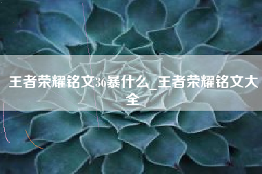王者荣耀铭文36暴什么_王者荣耀铭文大全