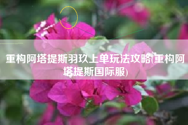 重构阿塔提斯羽玖上单玩法攻略(重构阿塔提斯国际服)