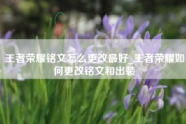 王者荣耀铭文怎么更改最好_王者荣耀如何更改铭文和出装