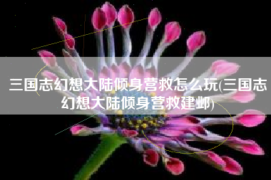 三国志幻想大陆倾身营救怎么玩(三国志幻想大陆倾身营救建邺)