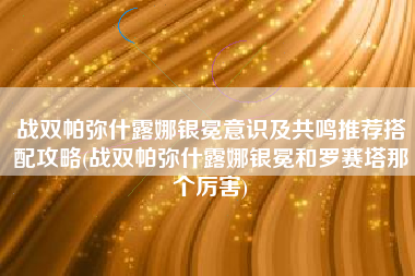 战双帕弥什露娜银冕意识及共鸣推荐搭配攻略(战双帕弥什露娜银冕和罗赛塔那个厉害)