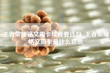 王者荣耀铭文周卡续费要钱吗_王者荣耀铭文周卡是什么意思