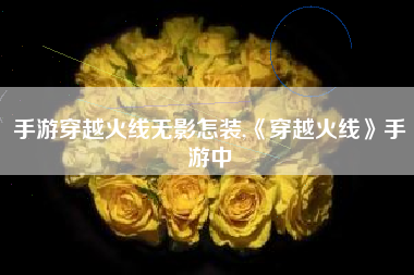 手游穿越火线无影怎装,《穿越火线》手游中