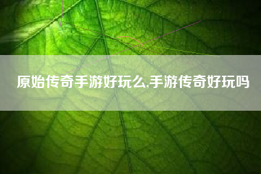 原始传奇手游好玩么,手游传奇好玩吗
