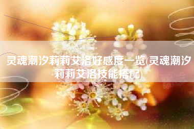 灵魂潮汐莉莉艾洛好感度一览(灵魂潮汐莉莉艾洛技能搭配)