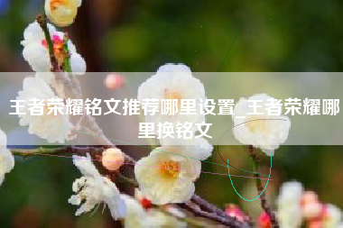 王者荣耀铭文推荐哪里设置_王者荣耀哪里换铭文