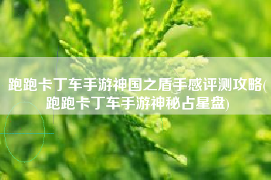 跑跑卡丁车手游神国之盾手感评测攻略(跑跑卡丁车手游神秘占星盘)