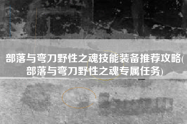 部落与弯刀野性之魂技能装备推荐攻略(部落与弯刀野性之魂专属任务)