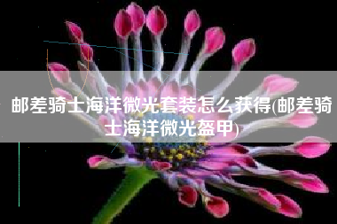 邮差骑士海洋微光套装怎么获得(邮差骑士海洋微光盔甲)