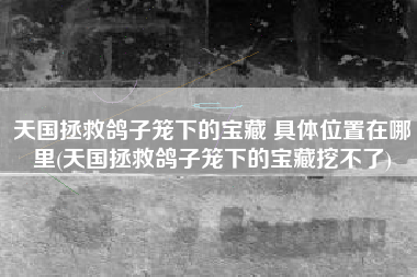 天国拯救鸽子笼下的宝藏 具体位置在哪里(天国拯救鸽子笼下的宝藏挖不了)