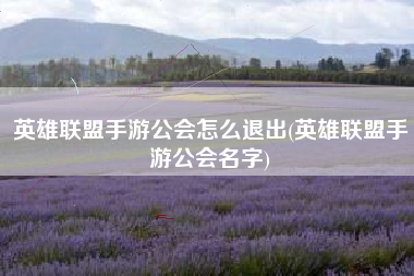 英雄联盟手游公会怎么退出(英雄联盟手游公会名字)