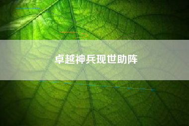 卓越神兵现世助阵