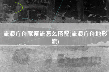 流浪方舟献祭流怎么搭配(流浪方舟地形流)
