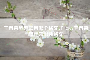 王者荣耀赵云用哪个铭文好_2022王者荣耀赵云出装铭文