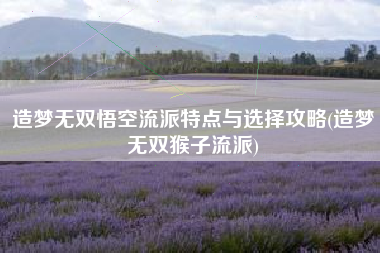 造梦无双悟空流派特点与选择攻略(造梦无双猴子流派)