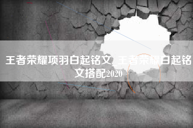 王者荣耀项羽白起铭文_王者荣耀白起铭文搭配2020