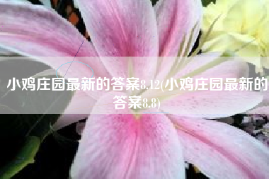 小鸡庄园最新的答案8.12(小鸡庄园最新的答案8.8)