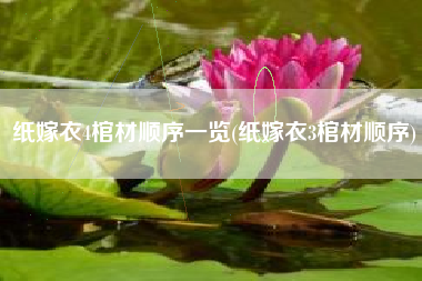 纸嫁衣4棺材顺序一览(纸嫁衣3棺材顺序)