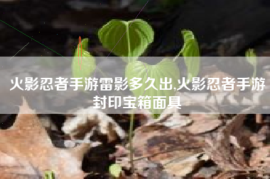 火影忍者手游雷影多久出,火影忍者手游封印宝箱面具
