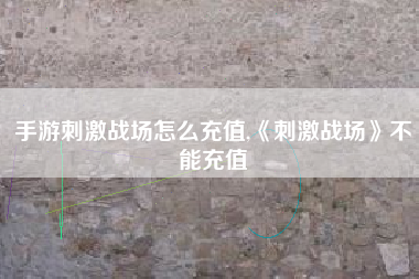 手游刺激战场怎么充值,《刺激战场》不能充值