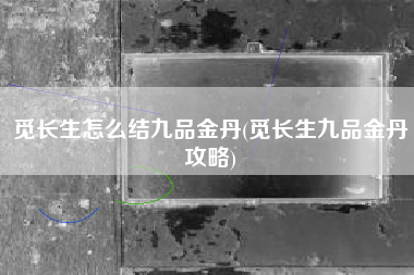 觅长生怎么结九品金丹(觅长生九品金丹攻略)