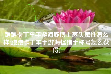 跑跑卡丁车手游海豚博士葱头属性怎么样(跑跑卡丁车手游海怪猎手称号怎么获得)
