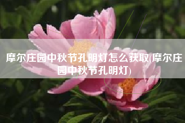 摩尔庄园中秋节孔明灯怎么获取(摩尔庄园中秋节孔明灯)