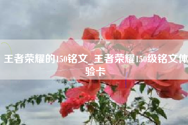 王者荣耀的150铭文_王者荣耀150级铭文体验卡