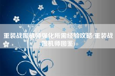 重装战姬机师强化所需经验攻略(重装战姬机师图鉴)