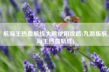 航海王热血航线大熊使用攻略(九游版航海王热血航线)