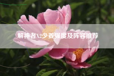 解神者X2少姜强度及阵容推荐