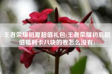 王者荣耀初夏超值礼包(王者荣耀初夏超值福利卡八块的卷怎么没有)
