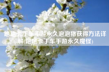 跑跑卡丁车手游永久泡泡猪获得方法详解(跑跑卡丁车手游永久魔怪)