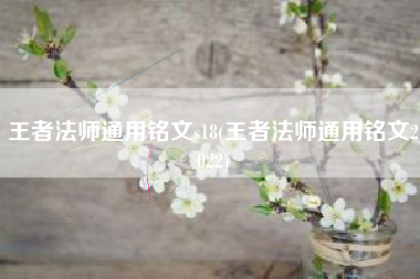 王者法师通用铭文s18(王者法师通用铭文2022)