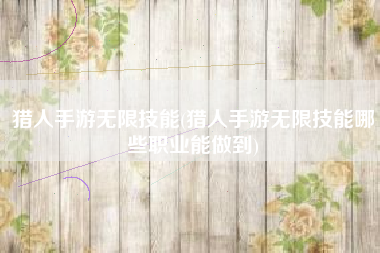 猎人手游无限技能(猎人手游无限技能哪些职业能做到)