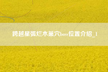 跨越星弧烂木巢穴boss位置介绍_1