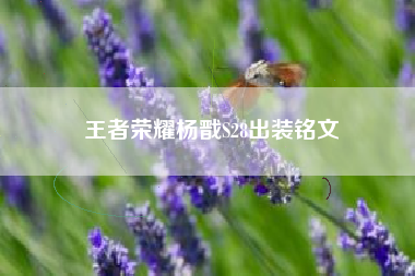 王者荣耀杨戬S28出装铭文