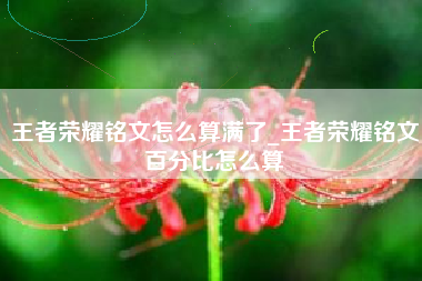 王者荣耀铭文怎么算满了_王者荣耀铭文百分比怎么算