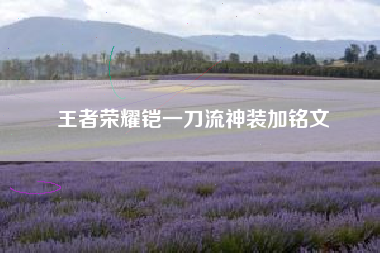 王者荣耀铠一刀流神装加铭文